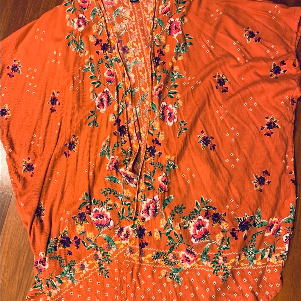 Boho KIMONO in Rust Floral - Picture 3 of 11
